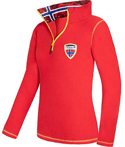 Nebulus Damen Pullover NARDY, Warmer Fleecepullover, Pulli aus Fleece mit Half Zip Reißverschluss, rot - M/38