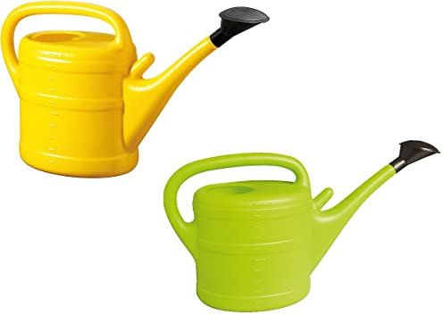 2X Gießkanne 10L GELB + MINTGRÜN + 1x KÜHLSCHRANKMAGNET! Giesskanne Kunststoff für groß & klein Garten & Zimmerpflanzen Gießkannen Gieskanne Gieskannen 10 Liter Watering Can Gieskannen10Liter lr
