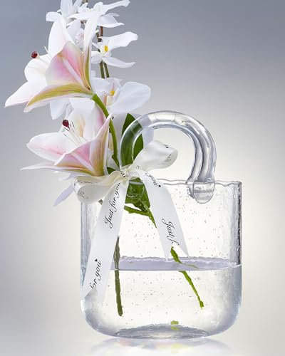 Glas-Vase, Geldbörse, Vase mit Fischschale, Handtaschen-Form, Blumenvase – für Heimdekoration, Unterstück, Veranstaltungen, Büro, Garten, Hochzeit