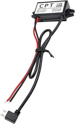 Heemol Adaptateur Secteur 12V vers USB,12V à 5V 3A 15W DC Buck Converter Module Regulateur de Tension DC vers DC Convertisseur de Tension d'alimentation de Voiture (Micro USB coudé à Gauche)