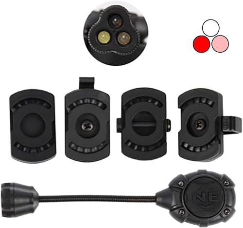QIRUIMY Lampe de Casque Tactique MPLS3, lumière Blanche/Infrarouge Rouge LED tête de tête de, indicateur de sécurité Lampe de Poche Casque de Sauvetage (noir)