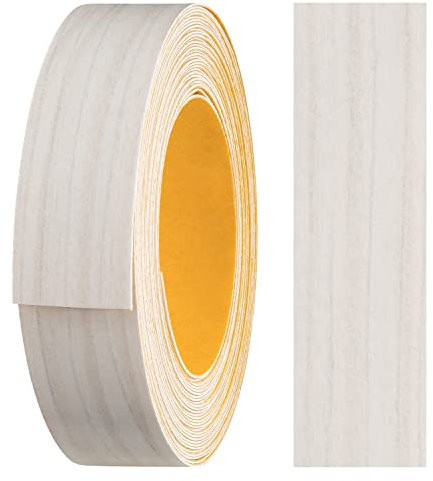 haggiy Cinta de melamina autoadhesiva para cantos de muebles, sujeción segura sin planchar, borde de bordes, chapa para estanterías/placas de madera (crema Woodline)