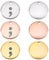 DICOSMETIC 6 Stück 3 Farben Semikolon Charme Edelstahl Flache Runde Charme Runde Blanko Anhänger Gold Roségold Anhänger Für DIY Armband Halskette Schmuckherstellung, Bohrung: 1.5mm