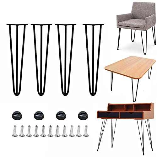 Lot de 4 pieds de table, Pied Épingle DIY pieds de table Hairpin Legs, Pieds de Meubles Industriel, Pied de Meuble Métal avec des Vis Pour Table Basse/Table de Salle à Manger/Cabinet/Wardrobe (71cm)