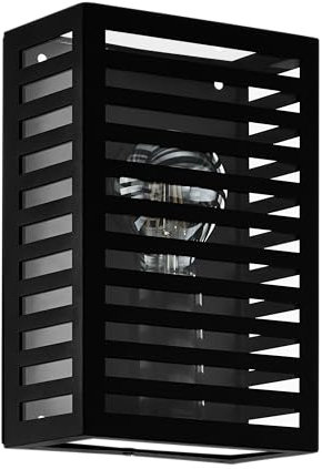 Eglo Luce esterna Alamonte 3, lampada a muro per esterni in metallo nero, con attacco E27, IP44