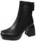 Anfibi Donna Moda Donna in Pelle Artificiale Tinta Unita Autunno Suola Spessa Tacchi Quadrati Cerniera Stivaletti Punta Quadrata Scarpe