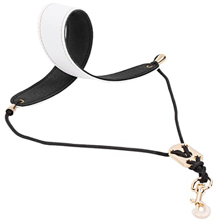 Cliettilw Saxophon Halsband Gurt, Alt Saxophon Halsband Gurt, Klarinette Halsband WeißEs Leder Halsband Gurt, +Schwarz