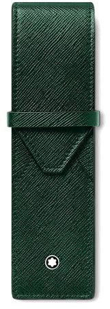 Montblanc Sartorial Etui für 2 Schreibgeräte aus Leder in der Farbe Grün, Maße: 16cm x 4,5cm x 1,8cm, 131205