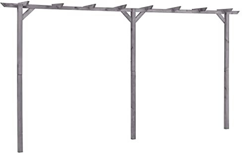Keketa Gartenlaube für den Garten, Pergola, Pergola, Pergolen für den Außenbereich, Holzpergola für den Außenbereich, Gartenpavillon aus Holz, Außenpavillon, grau, 400 x 40 x 205 cm aus imprägniertem