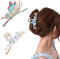 6 Stück Schmetterling Haarspangen Kraeoke Fischschwanz Haarklammer Weizen Hair Clips Tulip Hinterkopfclip Große Blumen Haarspange (Kombination 4)