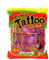 Chewing Gum Tattoo 100 pièces - Bonbons aromatisés aux fruits des années 90 - Bubble gum sur un plateau avec un tatouage