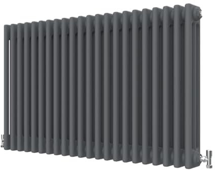 Radbliss Horizontal Traditional 3 Column Radiator 600x1010mm Anthracite Matt Grey Cast Iron Style Design RAD Central Heating