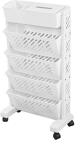 AMONIDA Rack de Stockage Étagère Mobile Rotative pour la Maison (5 Couches)