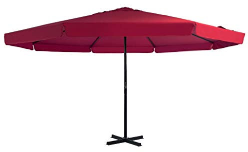 Festnight Sonnenschirm 5m Durchmesser mit Aluminium-Mast Bordeauxrot, Großer Kreuzstandfuß, UV-Schutz, Wetterbeständig, Einfache Reinigung, Stabilität und Platzersparnis, Hochwertige Qualität