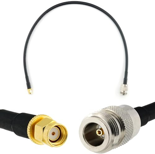 50cm RP-SMA Stecker auf N Buchse Koaxialkabel — 0.5 Meter Verlustarmes HF-240 (LMR 240 Äquivalent) Antennenkabel 50ohm Verlängerungskabel — für WiFi Router Antenne Wireless RF WLAN Radio Modem