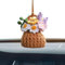 BBTISG Car Crochet Hanging Plant for Car Rearview Mirrior Decor, Boho Crochet Plant Basket Mirror Hanging Charms Accessories Interior Aesthetic Ornament