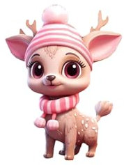 Weihnachtsbaumschmuck Rosa REH Anhänger Weihnachts Deko Cartoon Hirsch Weihnachten Deko Weihnachtsschmuck 2D Acryl Weihnachtsbaum Dekorationen Ornament