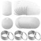 Dtoterul Etiquetas en Blanco de Acero Inoxidable 20 Piezas Etiqueta en Blanco Rectangulares en Blanco Etiquetas de Aluminio Medallones Circulares para Grabar Placa de Etiquetas con Llavero