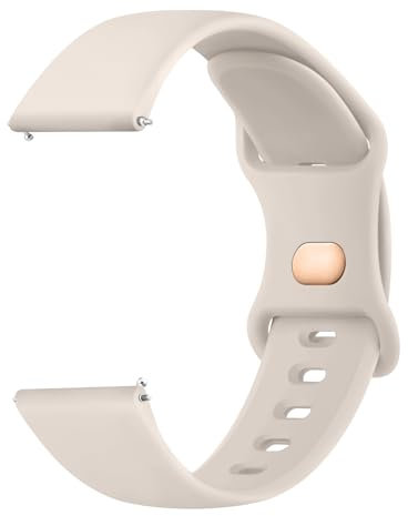 Mugust Correa para 20mm Reloj Inteligente Smartwatch,Liberación Rápida de Silicona Sport Suave Pulseras de Repuesto para 20mm Reloj para Hombre y Mujer(Starlight)