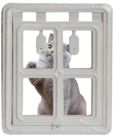 PRIMUZ Cat Screen Door, Flat Magnetic Pet Door, Lockable Pet Safe Dog Door, Magnetic Pet Screen Door For Dog, Cat, Kitten, Puppy For Interior And Exterior Doors