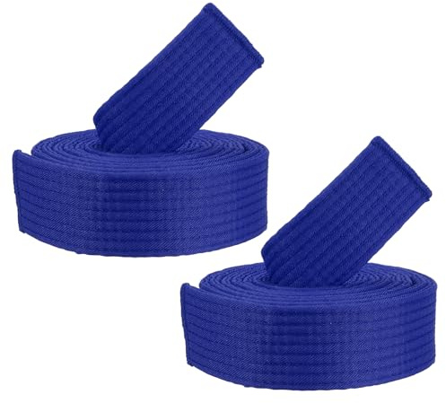 PATIKIL Taekwondo Colored Ranking Belts, 2 Pack 1.6 x6.6FT Polyester Martial Arts Colored Ranking Belt for Coach Teaching Practice, Blue