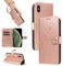 SRISHP Hülle für iPhone XS/iPhone X Hülle, Premium PU Leder Handyhülle mit Band, Magnet Flip Case für iPhone XS/iPhone X, Rosé Gold