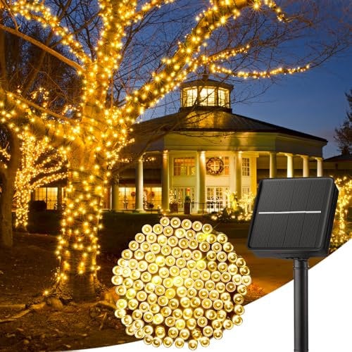 Brightown Solar String Lights Outdoor 12M/40FT 100 LED String Lights Solar Powered with 8 Lighting Modes,Waterproof Patio Lights, Solar Lights for Outside Tree Balcony Gazebo Party
