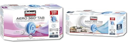 Rubson AERO 360° Recharges en tabs parfum lavande relaxante, recharges pour absorbeur d'humidité & AERO 360° TAB, recharges en tabs neutres pour absorbeur d'humidité, ultra absorbantes