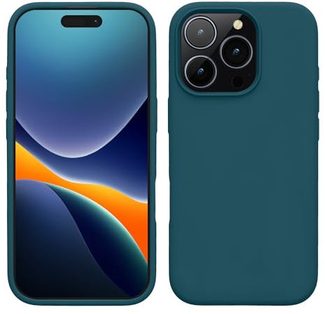 kwmobile Case Compatible with Apple iPhone 16 Pro Case - TPU Silicone Phone Cover with Soft Finish - Teal Matte
