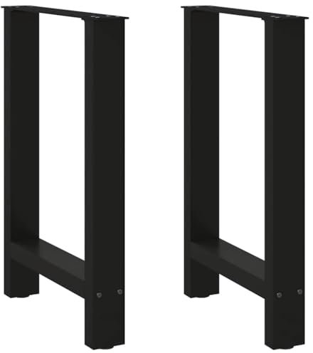 vidaXL Esstischbeine Schwarz 2 Stk. 50x(72-73) cm Stahl