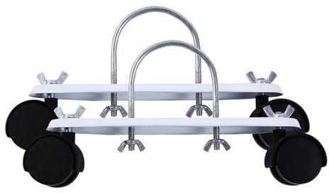 kesurpae 2pcs Electric Radiator Wall Brackets Hydroelectric Mobile Bracket Black ABS Electric Heater Stand with Rotatable Wheels