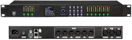 Professional Stage Digital Audio Processor 32Bit 16Band AUTO EQ With AES Input Output FIR Speaker Audio(3 IN 6 OUT)