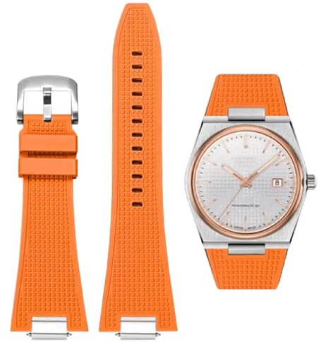 AIYIRUO Armband für Tissot PRX Uhrenserie, Weicher Gummiband für Tissot PRX Powermatic 80,12mm Schnellspanner mit Metalladapter Herren Uhrenarmbänder für Tissot PRX Serie Uhren T137.407/410