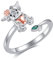 DAYLINLOVE Highland Kuh Ring 925 Sterling Silber verstellbare niedliche Kuh offene Ringe mit Blatt Kuh Schmuck Geschenk für Frauen