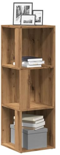 Xichuzi Eckregal Artisan-Eiche 33x33x100 cm Holzwerkstoff, Bücherregal, Esszimmer Deko, Eckbücherregal, Eckschrank, Leiterregale, Ecke Dekoration - 856721