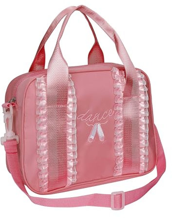 Jesustree Kinder Tanztasche, Sporttasche Mädchen Schule Gymnastik Rucksack Ballett Tanz Schuhbeutel Kleine Niedliche Stickerei,Petit Umhängetaschen mit Wasserdicht, Rosa