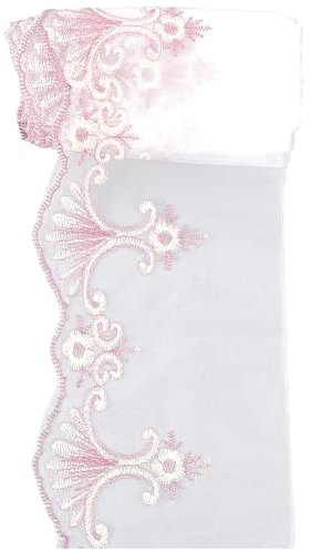 GORGECRAFT Spitzenband Mit Bestickten Blumen 17cm 9.3 Yards Stickerei Unelastisch Zum Nähen Spitzenbesatz Altrosa Randbesatz Zum Nähen Basteln Vorhang Brautschmuck Hochzeit Party Dekoration Kleidung