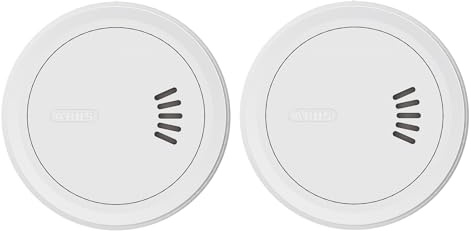 ABUS Rauchmelder Prefira Mini, 2er Set - Q-Label zertifizierter Mini-Rauchmelder mit 10-Jahres-Batterie, Fehlalarmreduzierung, 2-LED-Raucherkennung, adaptiver LED-Helligkeit, Magnethalter und Klebepad