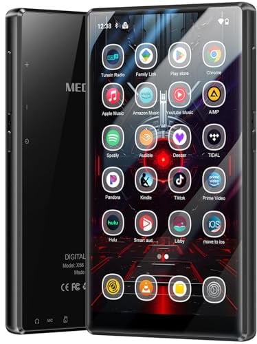 MECHEN 256GB Lettore MP3 Spotify Bluetooth WiFi, Android 13 e WiFi Streaming, Display IPS da 5,0 pollici 1080P, Audible Deezer Amazon Music Preinstallato (X56-D)