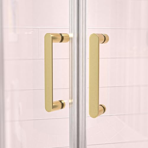 Nes Home Brushed Brass Pair of Universal Rounded Shower Door Handles