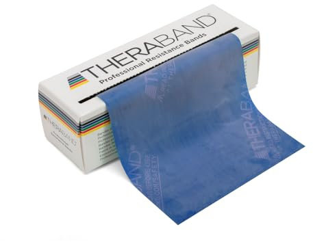 THERABAND Widerstandsband 5.5m – Blau (Extra Stark) – Professionelles Latex-Fitnessband für Krafttraining, Reha, Stretching & Physiotherapie