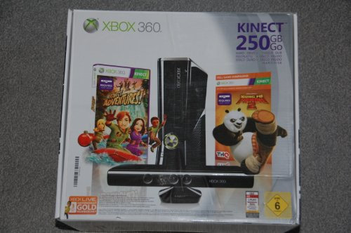 Xbox 360 S 250 GB Kinect Bundle Kung Fu Panda, schwarz-matt