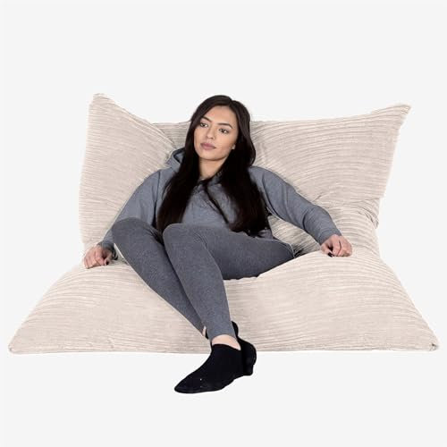 Lounge Pug, Riesen Sitzsack XXL, Sitzkissen, Cord Creme