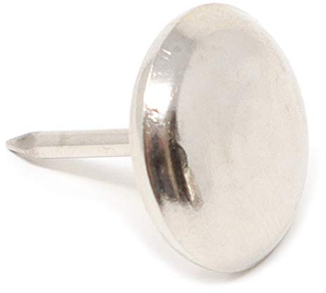 Adsamm® / 16 x Metallgleiter mit Nagel / Silber / Ø 18 mm / rund / Möbelgleiter mit Nagel