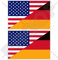 Vinyl-Aufkleber mit USA- und Deutschland-Flagge, amerikanische und deutsche Flagge, 100 mm, 2 Stück
