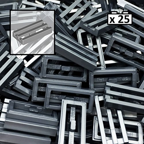 LEGO 25 x Flat Silver Plate Bricks With Grille 1x2 No 2412 City