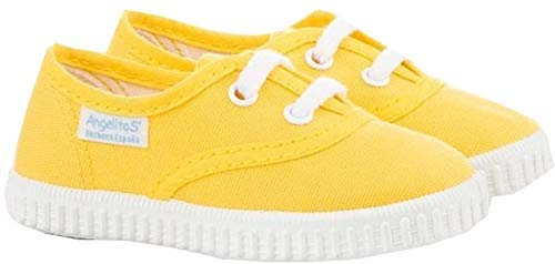 Zapatillas de Lona para Niños y Niñas, Angelitos mod.121, Calzado infantil Made in Spain, Garantia de Calidad. (22, Amarillo)