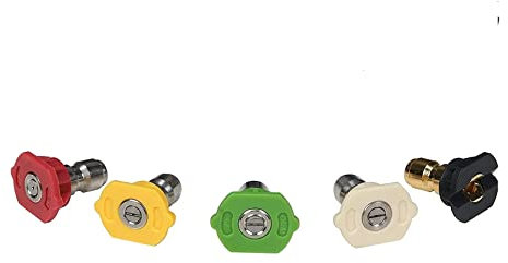 Simpson Cleaning 80145 3600 PSI Universal Pressure Washer Nozzles, 1/4-Inch Quick Connect, Hot- or Cold-Water Use, Set of 5