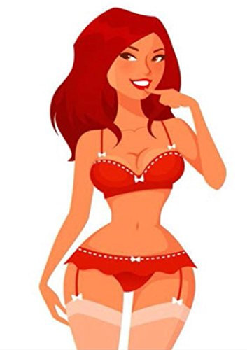 8 x WC Aufkleber PIN UP GIRL Toilettensticker mit Striptease für Gastronomie Kneipenbedarf - verfärbende Sticker