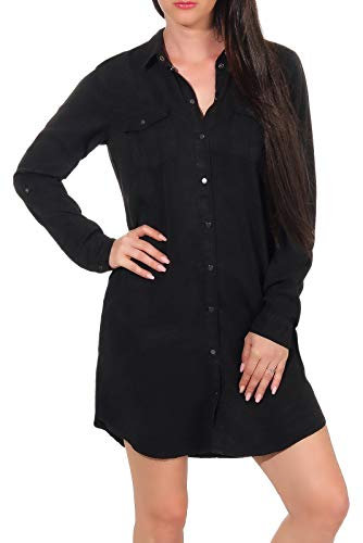 Vero Moda Women's Vmsilla Ls Short Blck Noos Ga Dress, Black, 16 UK